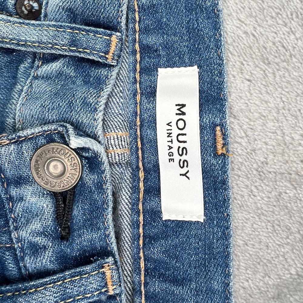 Moussy Vintage Jeans Women 24 Blue Diana Skinny Low Rise Made in Japan Denim New - Picture 16 of 16